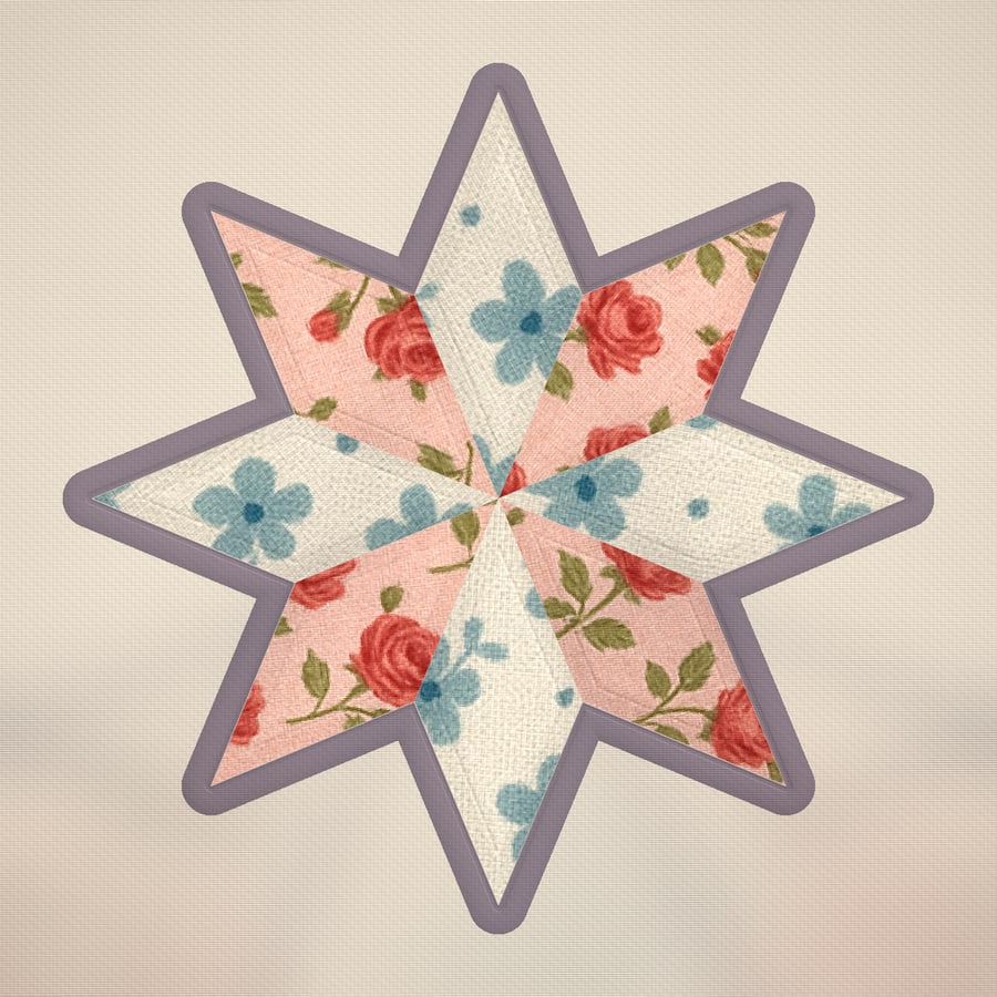 LeMoyne star, bound as a mini quilt