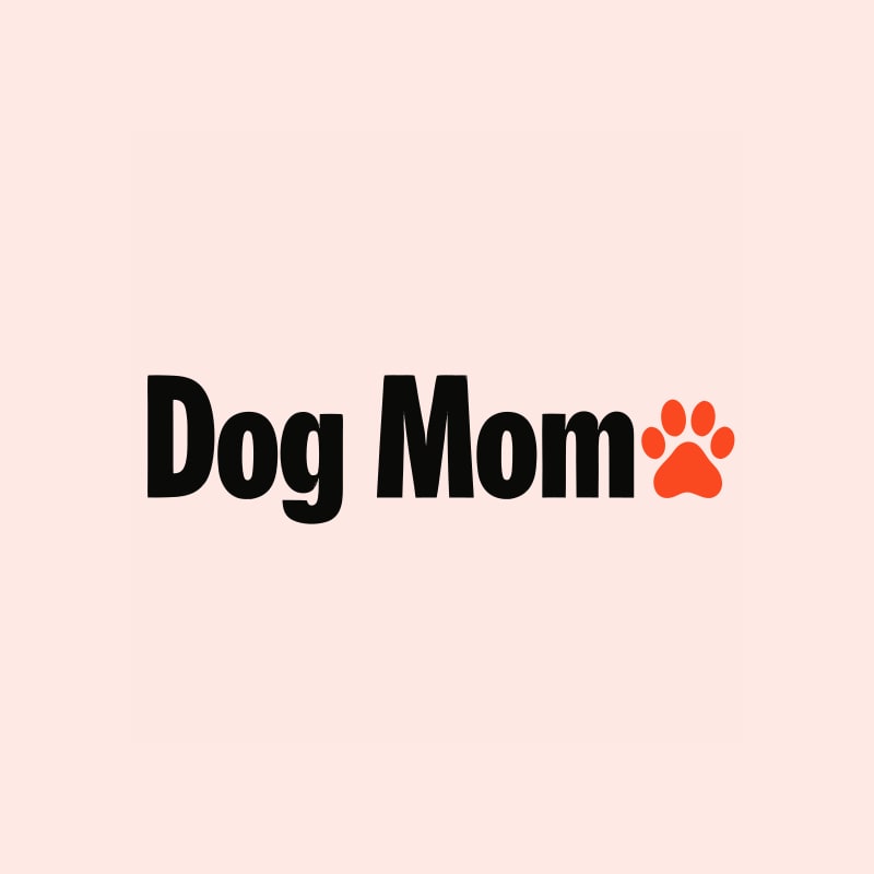 "Dog Mom" lettering with paw print