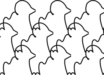 Rubber Duck pantograph — continuous line, shown repeating