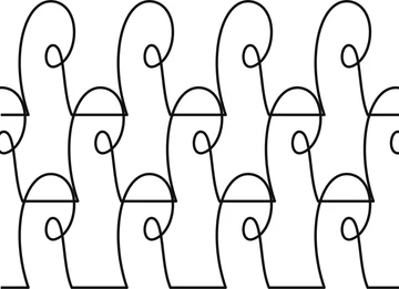 Paisley pantograph — continuous line, shown repeating