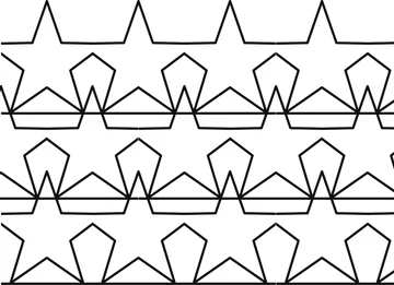 Star pantograph — continuous line, shown repeating