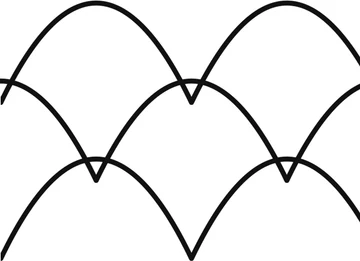 Rolling Waves pantograph — continuous line, shown repeating